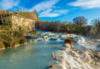 Foto op Canvas Saturnia (Tuscany, Italy) - The thermal sulphurous water of Saturnia, province of Grosseto, Tuscany region, during the winter © ValerioMei