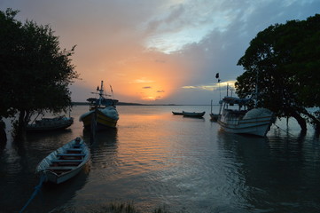 sunset on the lake