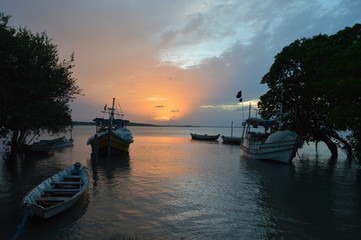 sunset on sea