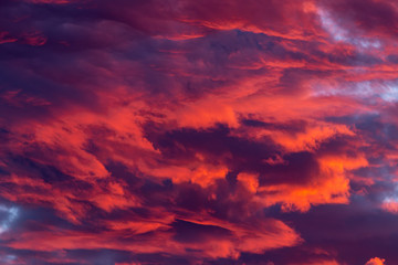 Fototapeta na wymiar Red clouds - beautiful colorful sunset