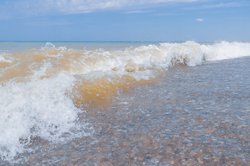 The sea shore at summer Sunny clear day in early summer