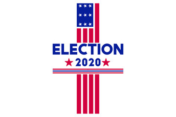2020 United States of America Presidential Election banner. Election banner Vote 2020 with Patriotic Stars. 