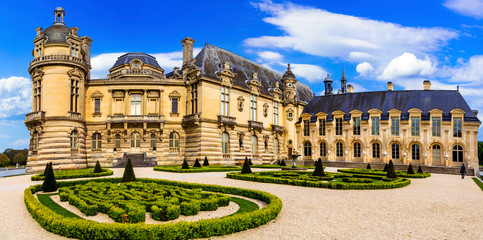Romantic beautiful castle Chateau de Chantilly. Royal residence. Landmarks of France © Freesurf
