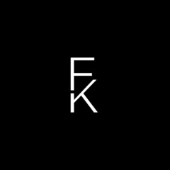 Unique modern artistic FK initial based letter icon logo