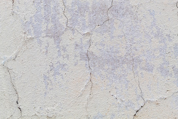 Old Weathered Cracked White Painted Concrete Wall Texture 