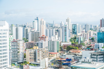 Fototapeta na wymiar Cityscape aerial, skyline of downtown Panama City