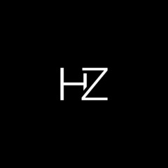 Unique modern artistic HZ initial based letter icon logo