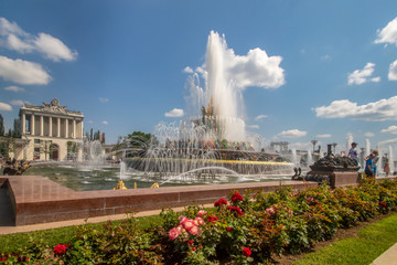 The fountain with the name Stone Flower at VDNH in Moscow
