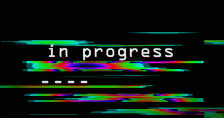 Modern glitch in progress text