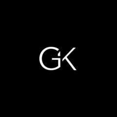Unique modern artistic GK initial based letter icon logo
