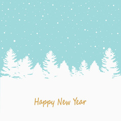 Winter background, landscape. New year and Christmas greeting card.