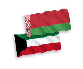 Flags of Belarus and Kuwait on a white background