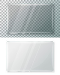 Transparent vector realistic glass plate for signs