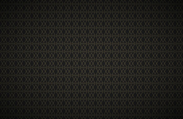 Black abstract background with golden triangles, modern vector widescreen background, simple texture illustration