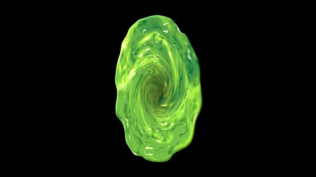 Green Liquid Portal with Alpha Channel