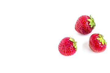 Strawberry berries isolate on a white background. Space for text
