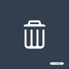 Trash Can Icon isolated on black background. Flat Vector Icon Design Template Element