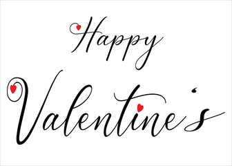 Happy Valentine's card with red hearts, on white background - vector
