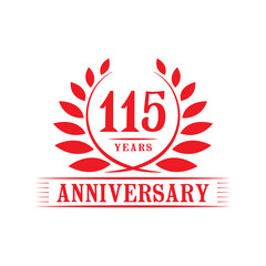 115 years logo design template. One hundred fiftheenth anniversary vector and illustration.