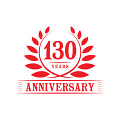 130 years logo design template. One hundred thirtieth anniversary vector and illustration.