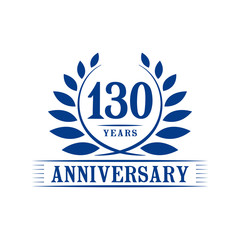 130 years logo design template. One hundred thirtieth anniversary vector and illustration.