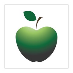 Green Apple isolated on white background vector illustration