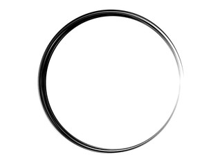 Grunge circle made with art brush.Grunge oval frame made with black ink.