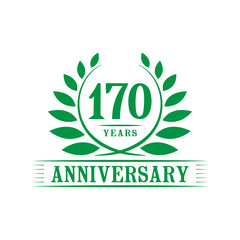 170 years logo design template. One hundred seventieth anniversary vector and illustration.