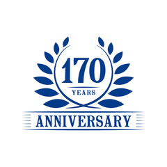 170 years logo design template. One hundred seventieth anniversary vector and illustration.