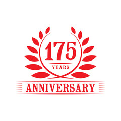 175 years logo design template. One hundred seventy fifth anniversary vector and illustration.