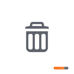 Trash Can Icon isolated on white background. Flat Vector Icon Design Template Element
