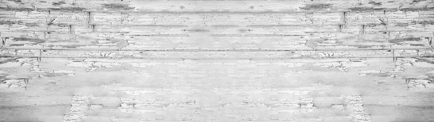 old white painted exfoliate rustic bright light wooden texture - wood background panorama banner...