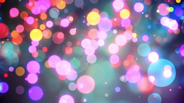 Colorful Out Of Focus Lights Raining Down Seamlessly Looping Video Background