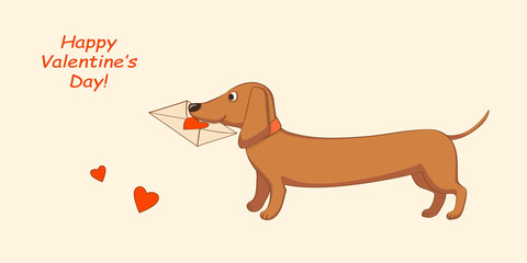 dog with valentine letter
