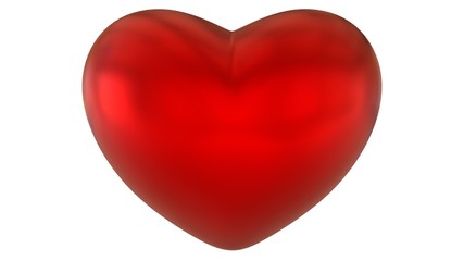 red heart isolated on white background, 3d-rendering