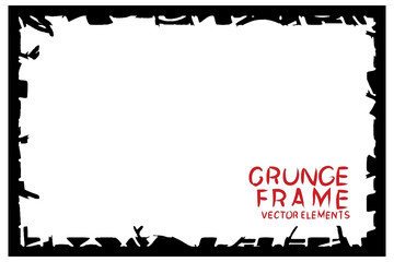 Obraz premium Black grunge frame. Abstract vector template with space for text