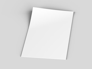 Empty paper sheets in A4 format. Ream of white paper. 3d illustration