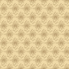 A seamless vector pattern with stylized floral ornament in two yellow colors. Decorative surface print design.