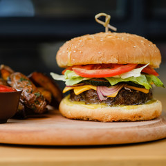hamburger on white background