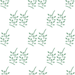 Seamless background of fir and pine branches. Endless pattern with branches for your design.