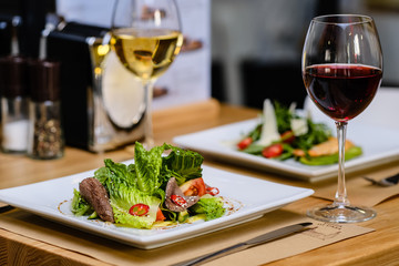 dinner in restaurant