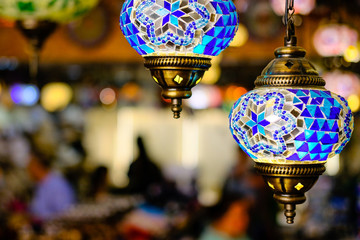 chinese lanterns at bazaar in istanbul