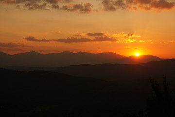 sunset in the mountains