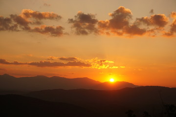 sunset in the mountains
