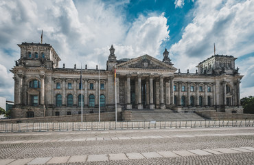 Fototapeta na wymiar The Reichstag building, seat of the German Parliament (Deutscher Bundestag)
