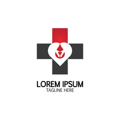 Health care&Blood donation logo icon design template