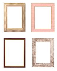 Set of various photo frames isolated on white background