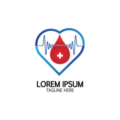 Health care&Blood donation logo icon design template