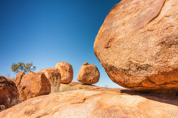 Close up of large rock formations
