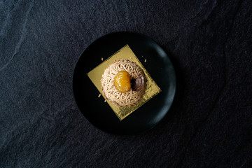 French Traditional Cake "Mont Blanc" with Chestnuts Cream / Chestnut.